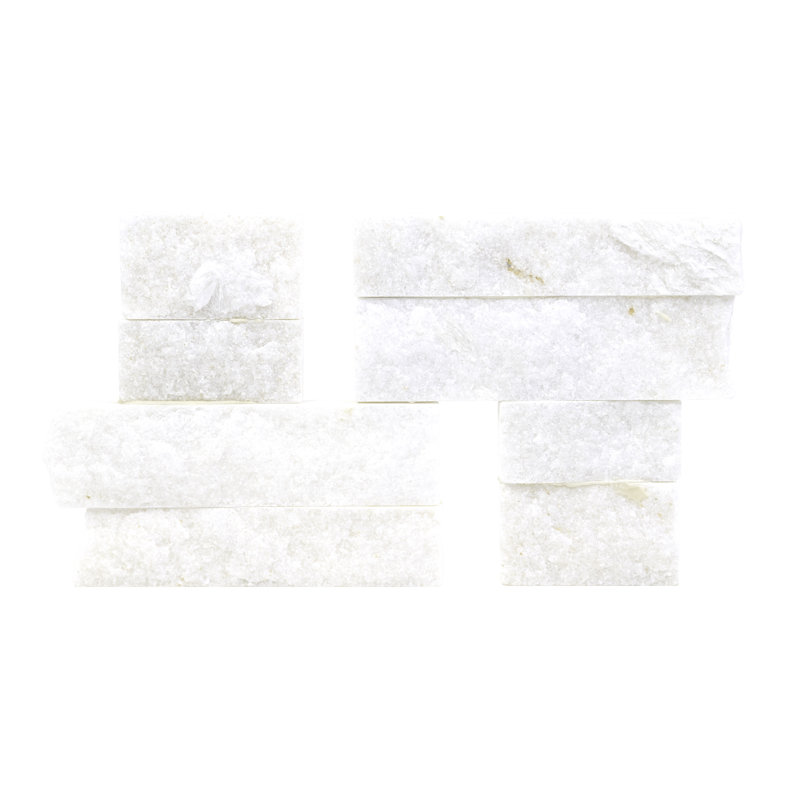 Stonecrest 4.5 in. x 9 in. Split Face Natural Stone Ledger Corner Wall Tile, Auric White