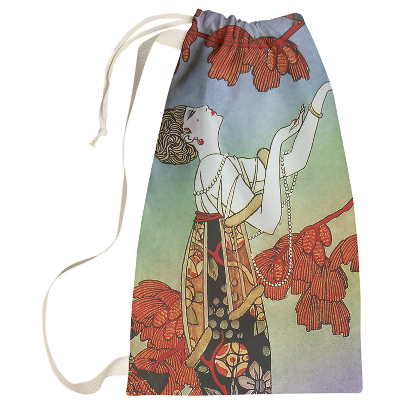 Sac à linge pour femme Simsbury, Petit (H 64 po x l 20 po x P 1,5 po), Rouge / dégradé bleu