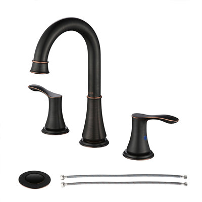 Widespread 2- Handle Bathroom Faucet with Metal Pop Up Drain