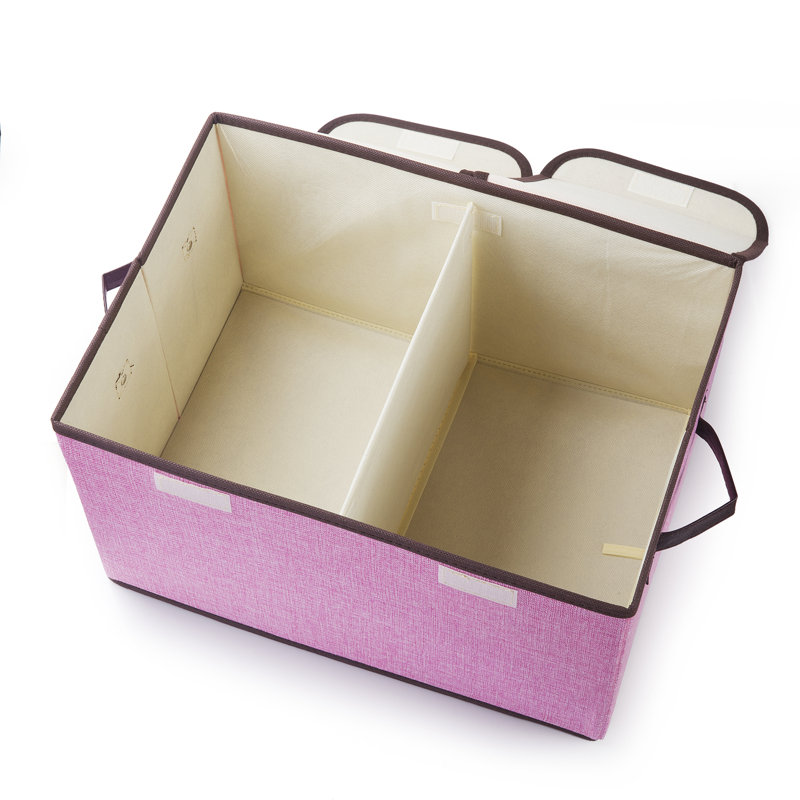 Bac de rangement pliable en tissu, Rose