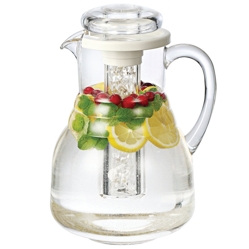 MWP Pitcher Plastic Pitcher with Ice Tube, 11.25" H x 7.25" W x 8" D