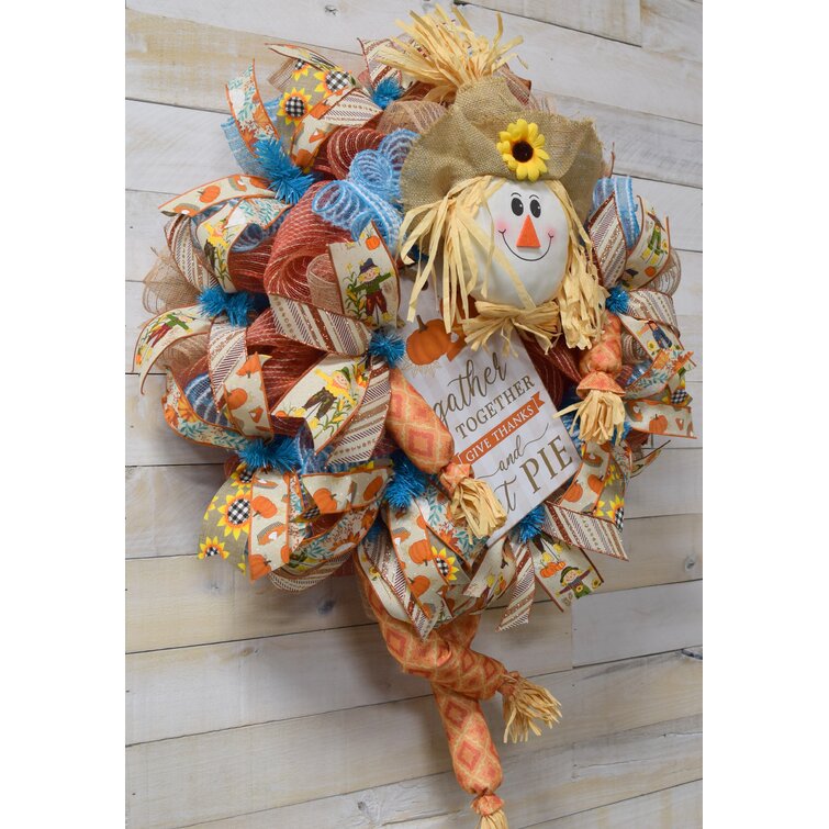 Harvest Ribbon Wreath The Holiday Aisle Size: 24 W x 24 H x 6 D