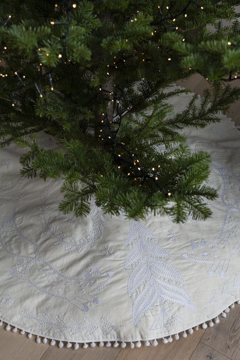 Embroidered Cotton Tree Skirt