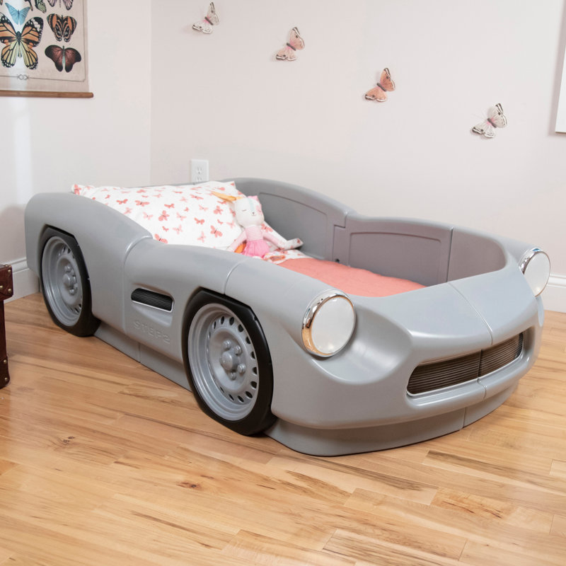 Step2 Toddler to Twin Size Children’s Roadster Car Bed Frame, Gray