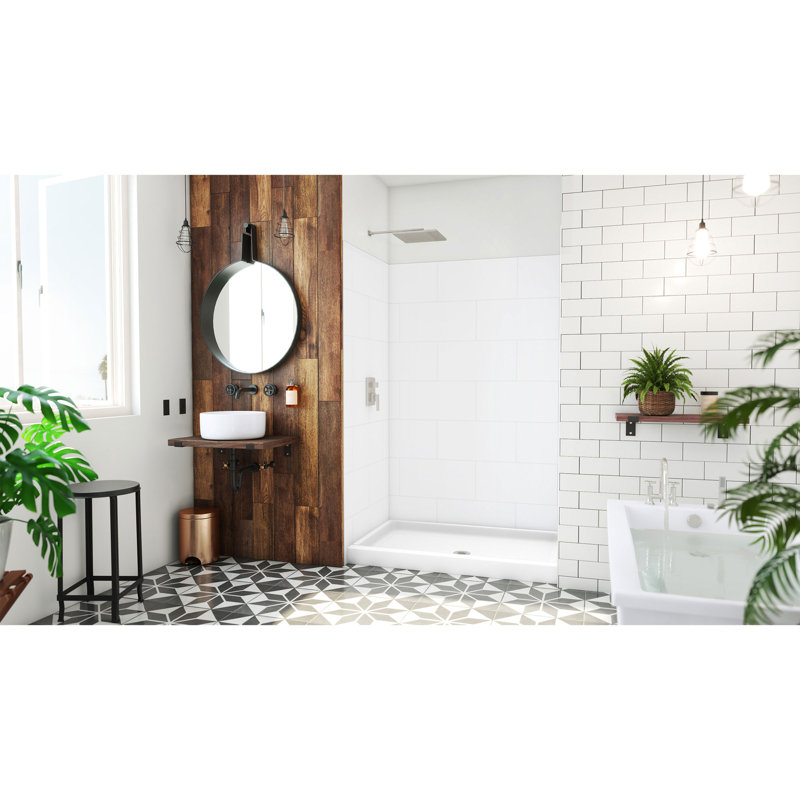 Dreamstone White Solid Surface Shower Stall with Base
