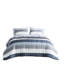 Drap à rayures avec édredon et draps - Gris, bleu marine, bleu dans un style décontracté Lavable à la machine, drap de grande capacité pour lit simple en microfibre traité jusqu'à 12 po