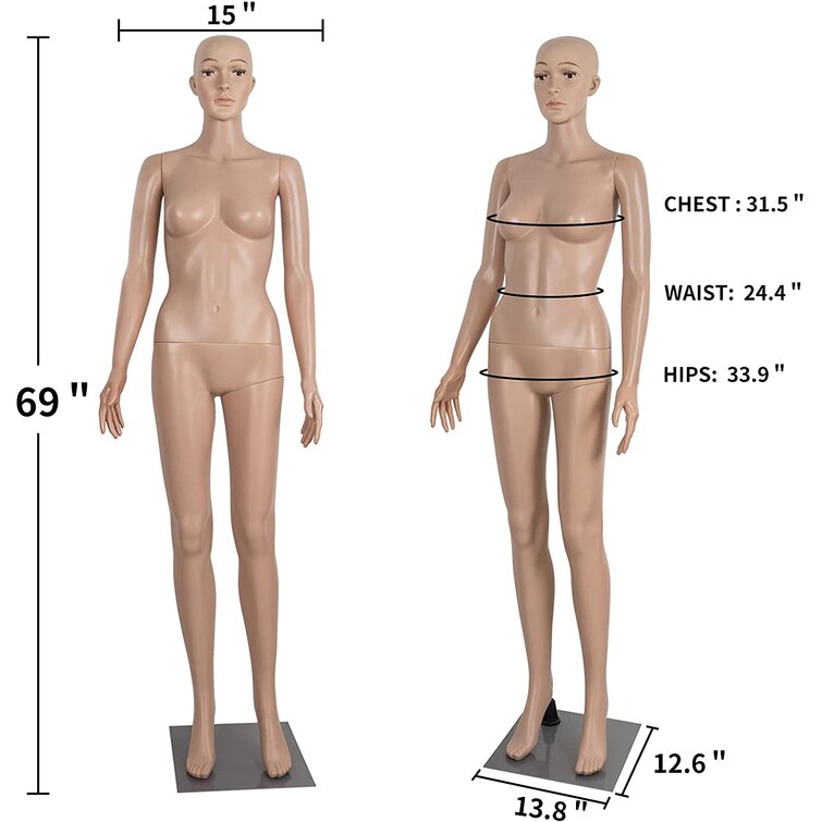 Full Body Mannequin Sewing Female Dress From with Base 69 Inches