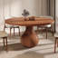 Table de salle à manger ronde Ikerne en noyer rouge massif, 119 cm (47 po), plateau épais de 3 cm (1,2 po), idéale pour la cuisine, les restaurants, les petits déjeuners et les bureaux.-1482906001