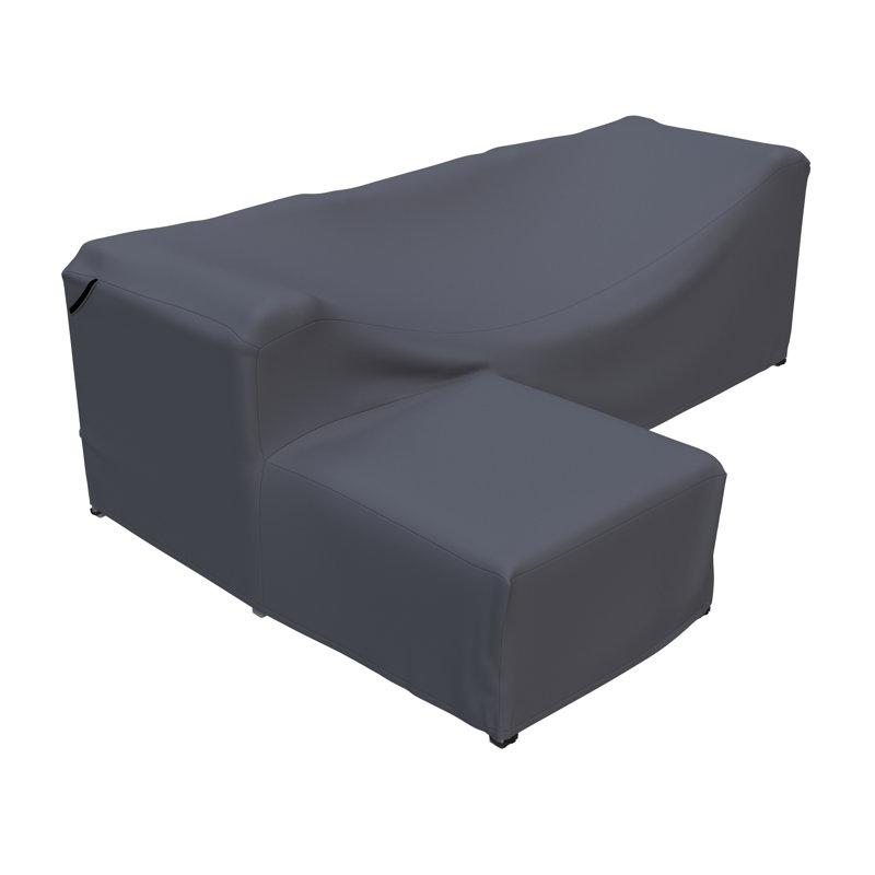 Olen 95.5'' Wide L-Shaped Steel Patio Sectional Sofa Cover With Attached Ottoman