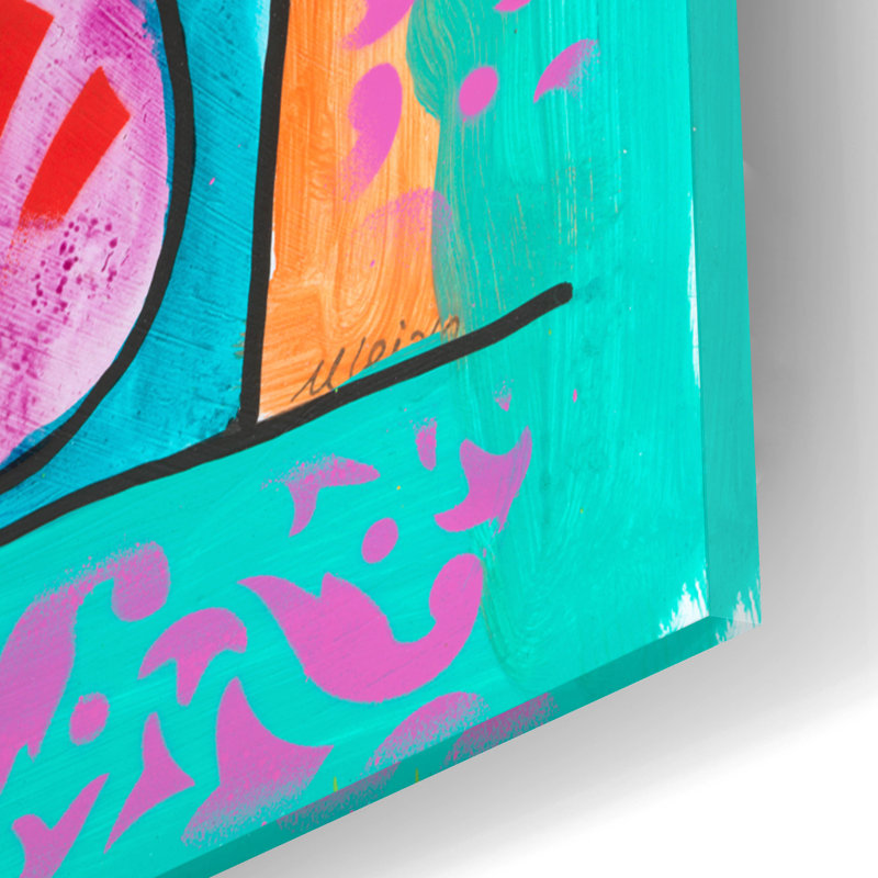  «Action» par Dean Russo, art mural en verre acrylique, 12 po x 16 po