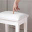 Tabouret de coiffeuse avec coussin et pieds solides, blanc-111467547