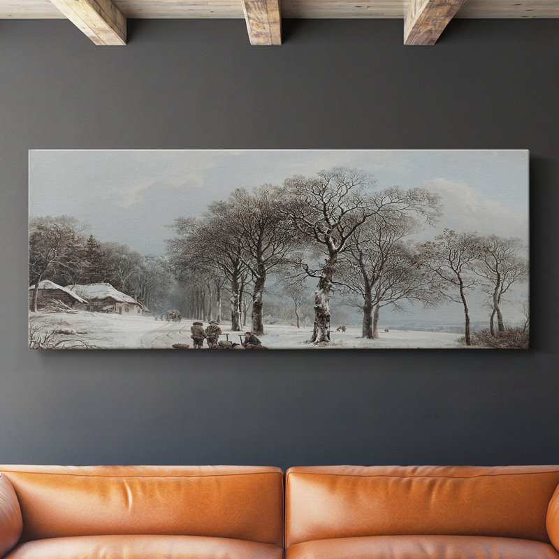 Série paysage - CCCCXCIX - Toile tendue avec châssis - Prêt à accrocher, H 16 po x l 40 po
