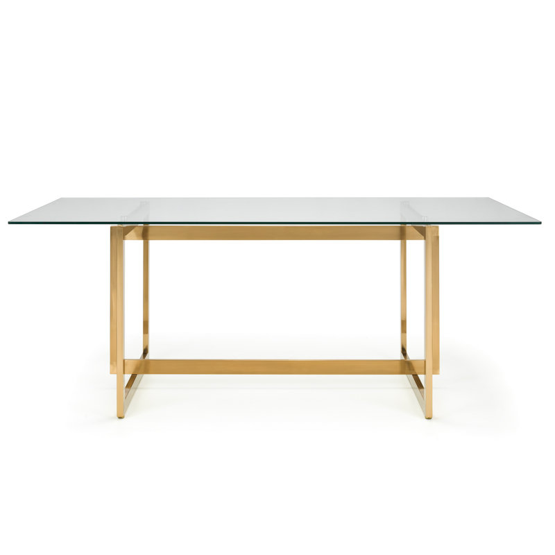 Lula Glass Top Metal Base Dining Table