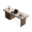 Bureau rectangulaire blanc et noyer clair-38879605-38879563