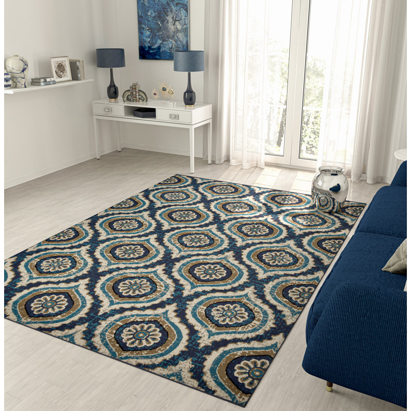 Tapis modernes Adelyne Gem-107 pour le salon, Rectangle 2 pi x 3 pi
