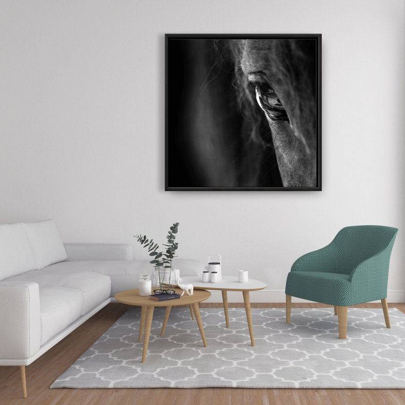«Black Horse» sur toile, H 36 po x l 36 po
