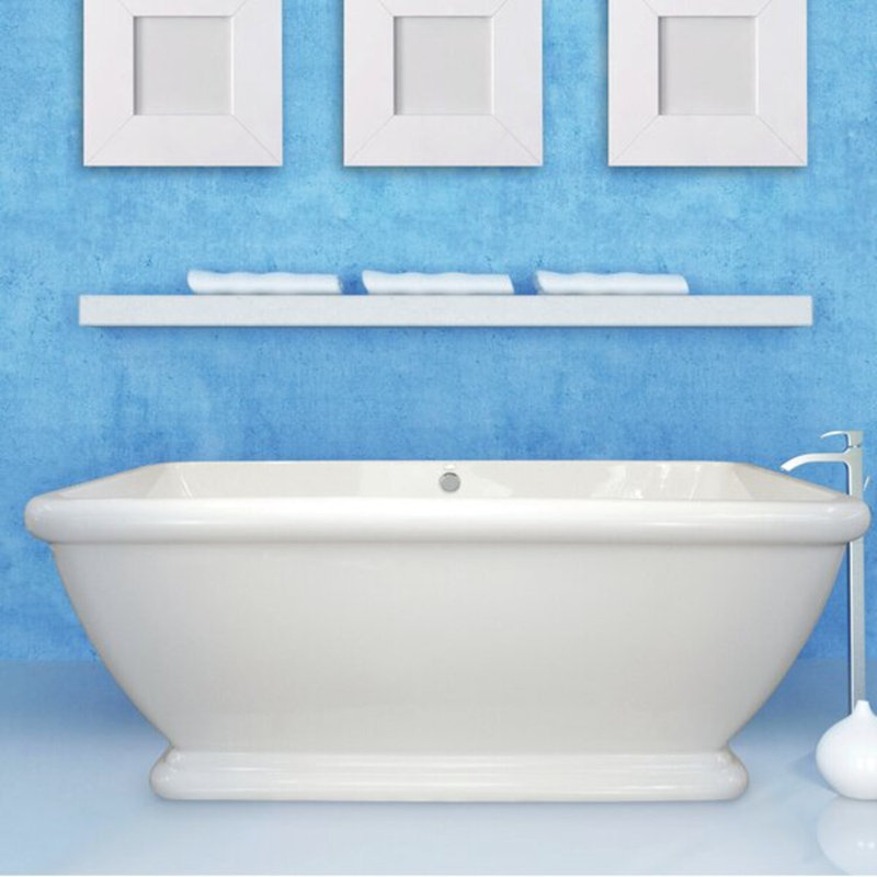 Rockwell 70'' L Soaking Bathtub, Glossy White, Matte Black