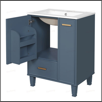 Meuble-lavabo 24 po avec lavabo et panier coulissant à 2 niveaux