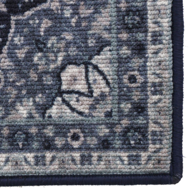 Tapis oriental cobalt touffeté Munz, Rectangle 7 pi 6 po x 9 pi 6 po