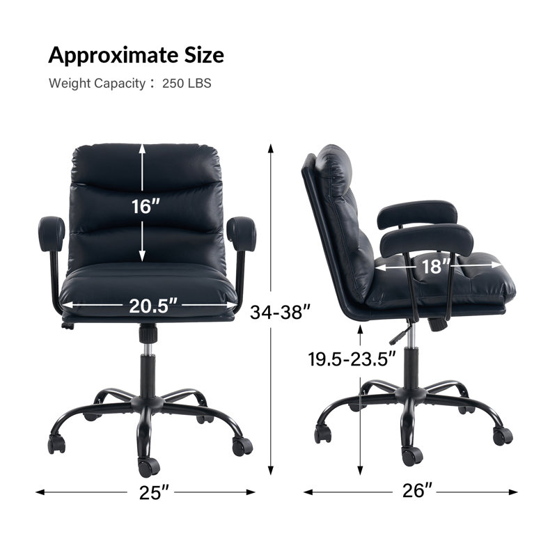 Chaise de bureau Kaynath , Marine