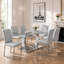 Lot de 6 chaises de salle à manger carrées modernes avec rembourrage en mousse haute densité et piètement en fer