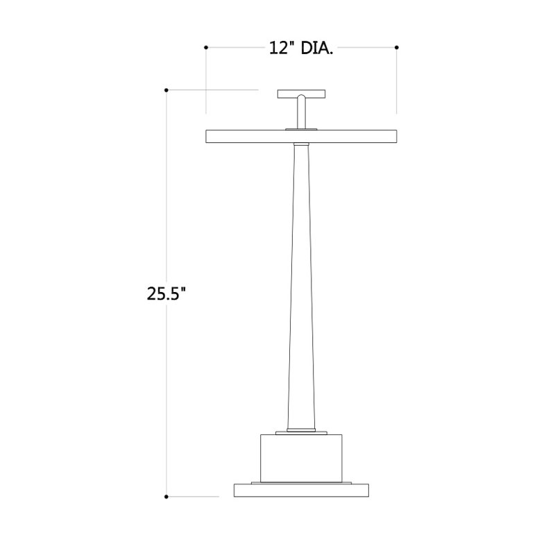 Toronto End Table, Black/Brass
