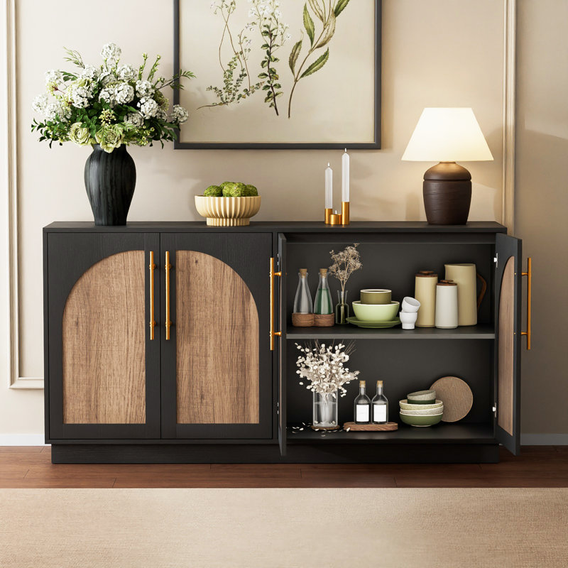Buffet l 63 po Arched Design, Noir