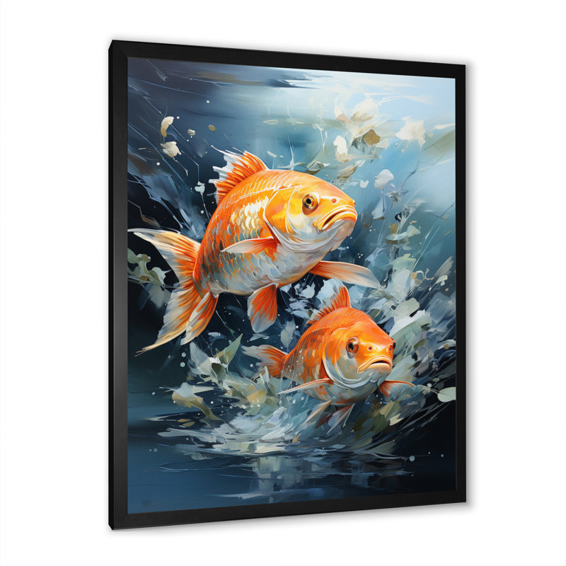 " Fishing Carp Collage II ", 32" H x 24" W x 1" D, Black Picture Framed
