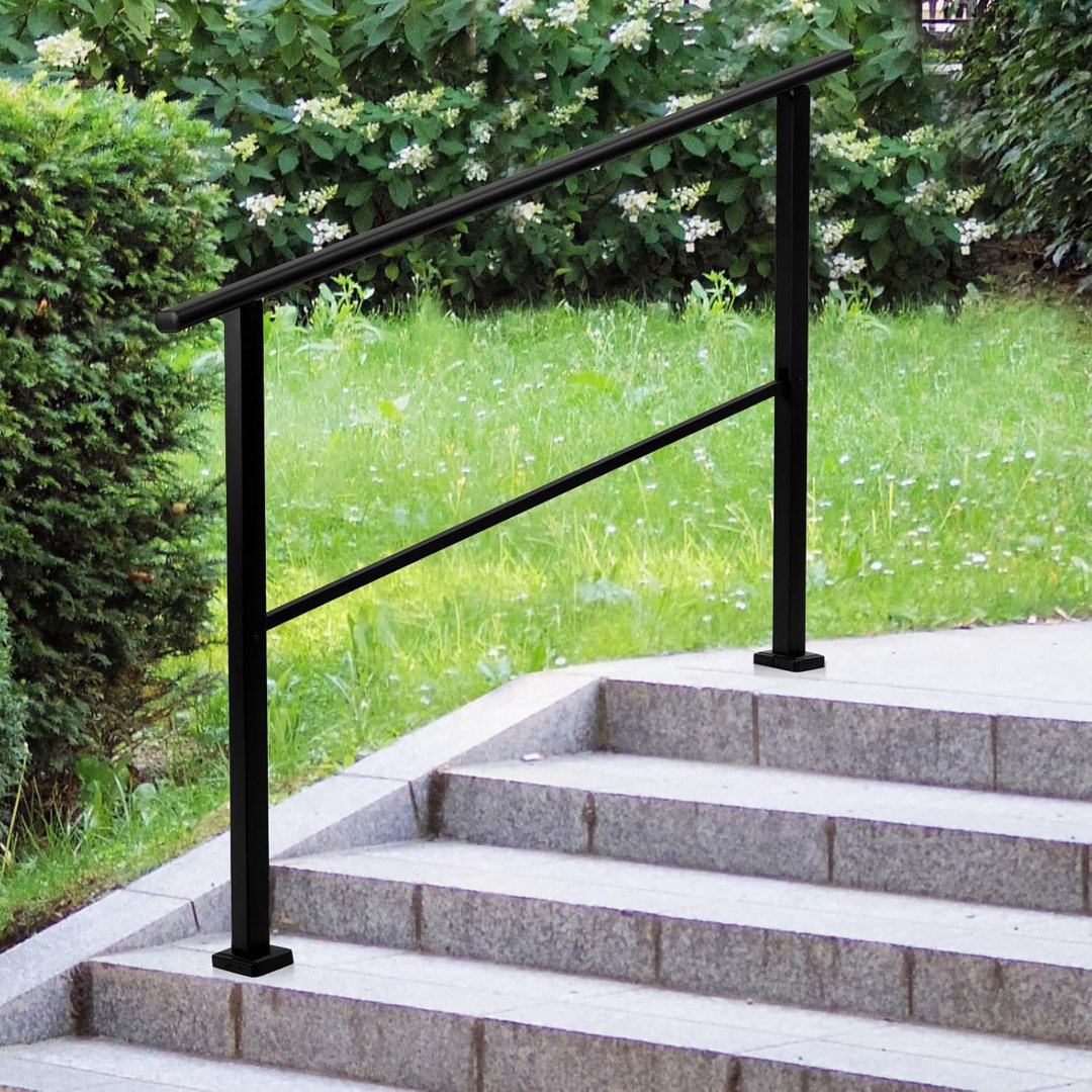 3 Step Handrails for Outdoor Indoor, Heavy Duty Metal Stair Railing, Easy Installation, Staircase Hand Rail Kit for Porch Deck Yard Garden