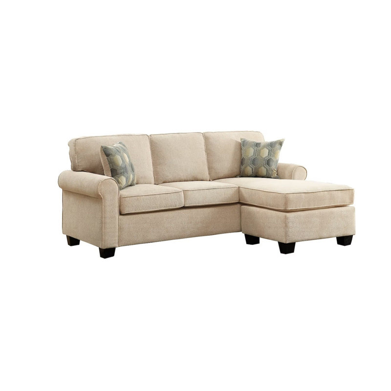 Saleme Upholstered Sectional, Beige 100% Polyester