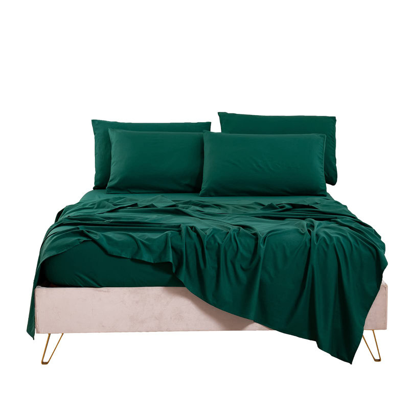 Green 1800 Series Microfiber Deep Pocket King Sheet Set