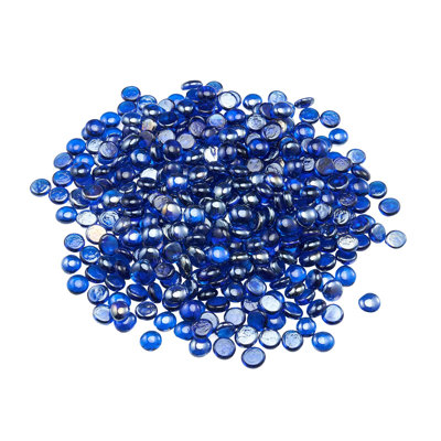 Verre de feu, pierres de foyer résistantes aux hautes températures de 20 lb / 9 kg, perles de verre de foyer réfléchissantes et sans fumée de 3/4 po / 19,05 mm, aménagement paysager en pierre à haute brillance pour table de foyer, bleu cobalt