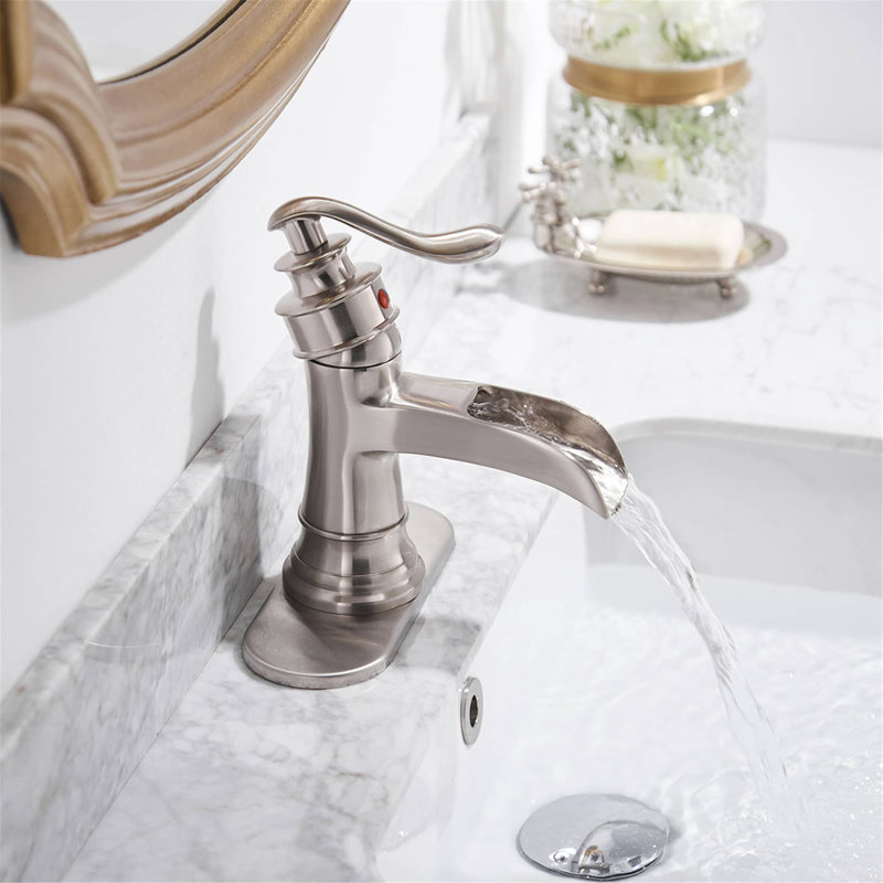 Robinet de salle de bain à un trou, Nickel brossé