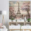 Paysage urbain «Eiffel avec fleurs roses», peinture-35109236-35109238