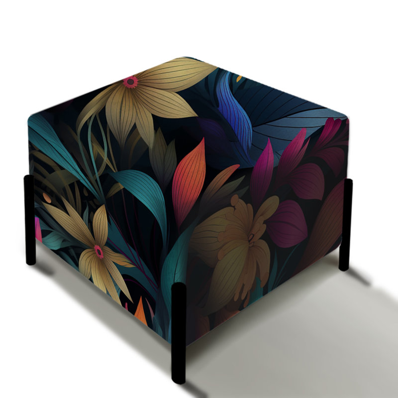 Motif botanique Neon Foliage - repose-pieds carré botanique