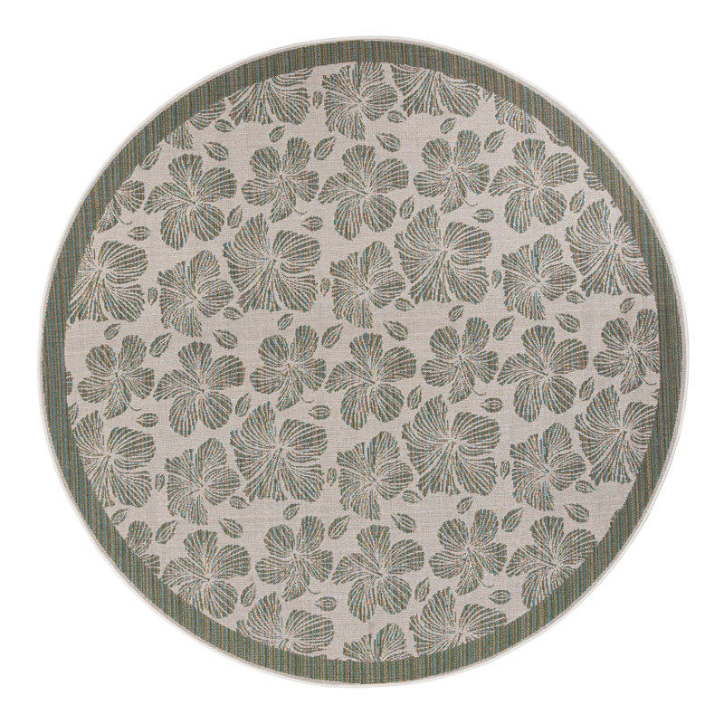Floral Indoor / Outdoor Rug, Round 10'