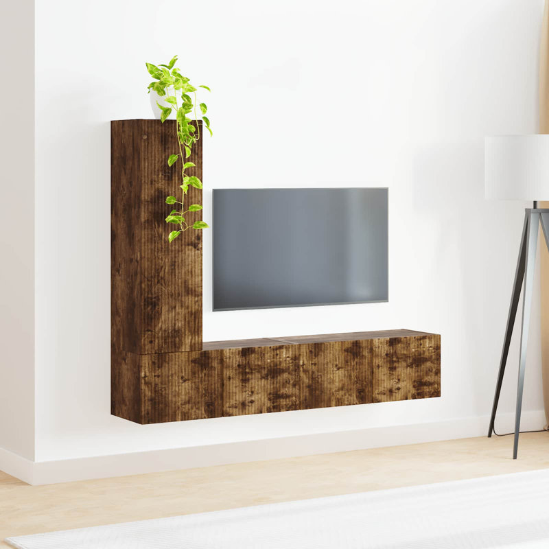 TV Stand for TVs up to 77", Smoked Oak