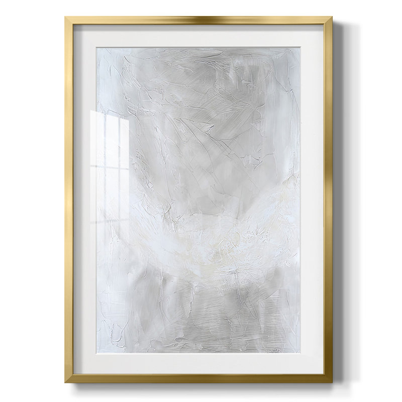Snowdrift II, Papier avec cadre doré, Blanc