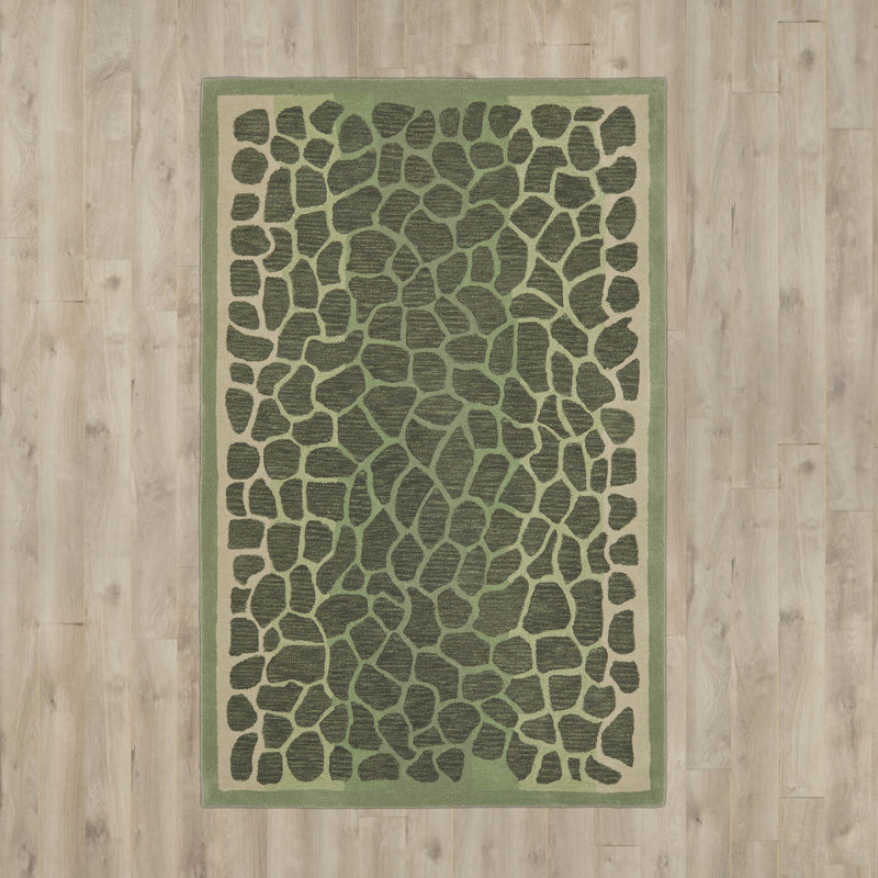 Tapis géométrique en laine / viscose touffeté à la main Martha Stewart, Rectangle 5 pi x 8 pi