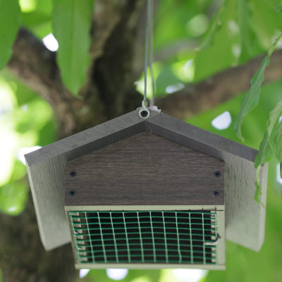 Wood Hanging Suet Bird Feeder