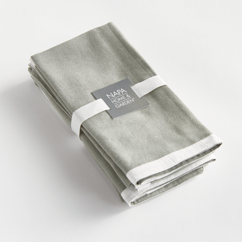 Nigel Saffron Dinner Napkins, Green/White