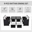 Bae 8 Seater Rattan Cube Garden Furniture Set Space Saving, Black