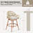 Set of 2 Aluminum Frame Bar Stools, 24" Swivel Rattan Stools with 300 lb Capacity-193737358-184583072