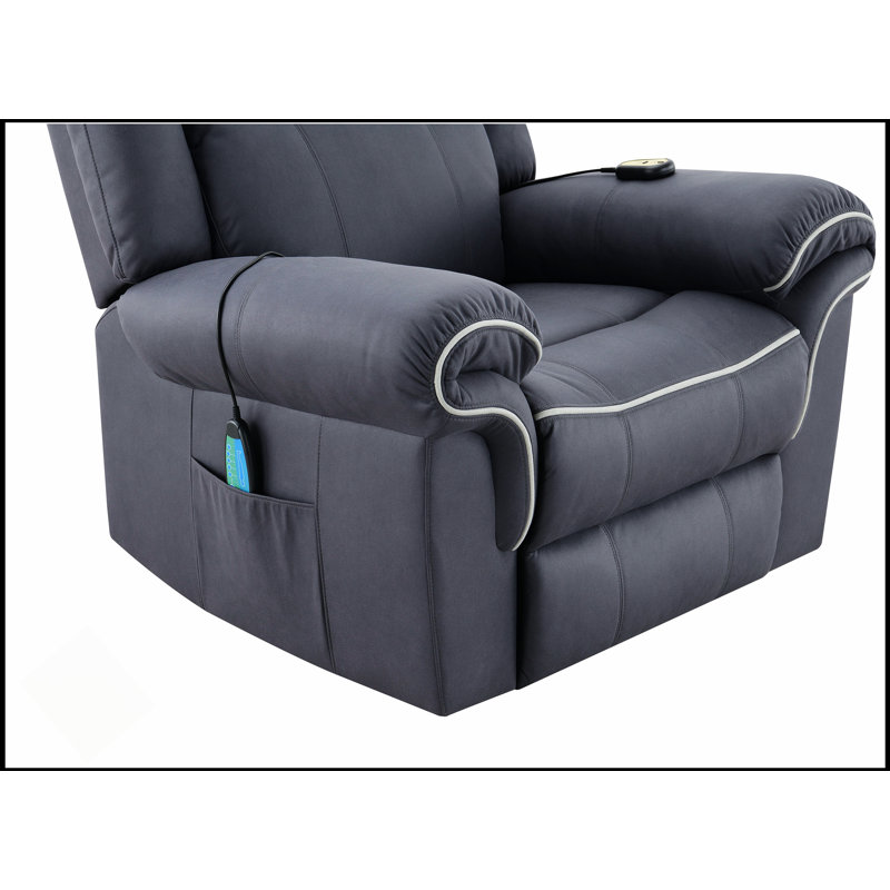Fauteuil inclinable électrique en microfibre Domana, Bleu très foncé