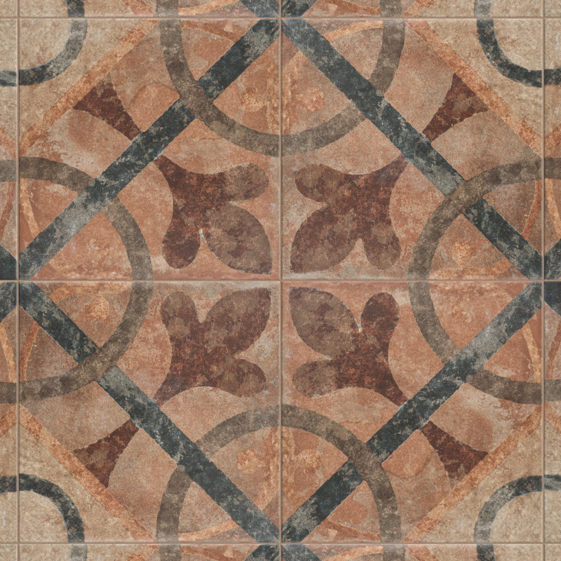 Americana Cleveland 9" x 9" Porcelain Patterned Wall & Floor Tile