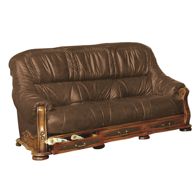 Dodsworth Faux Leather Sofa, Brown