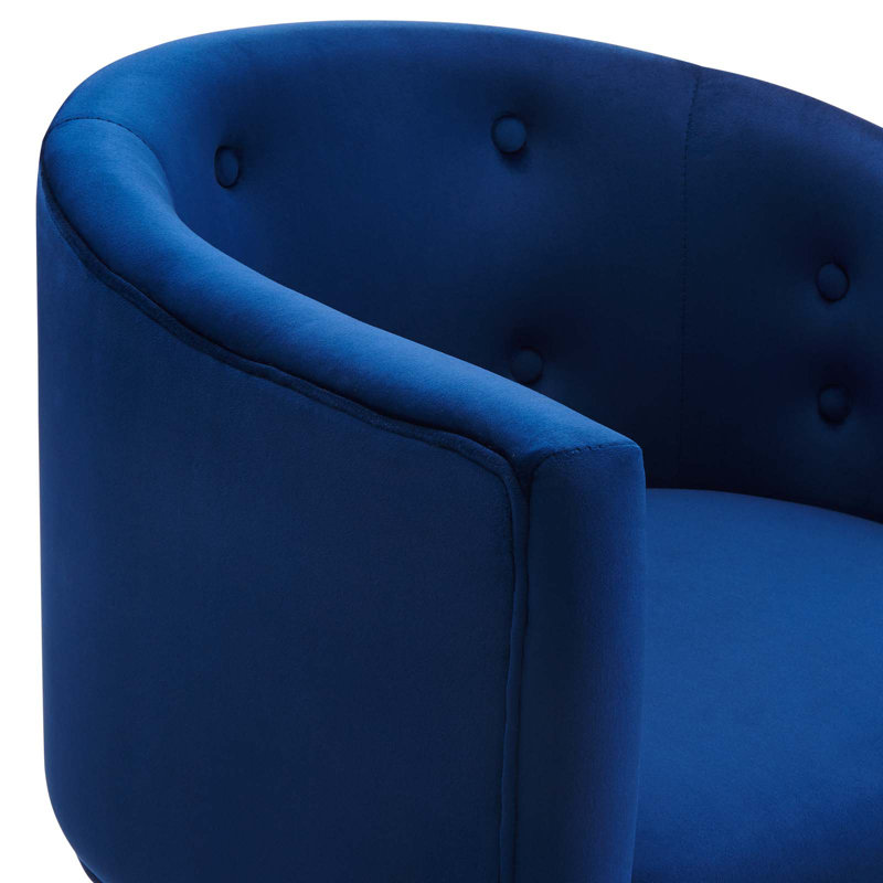 Chaises d'appoint performance en velours capitonné Savour, Velours marine