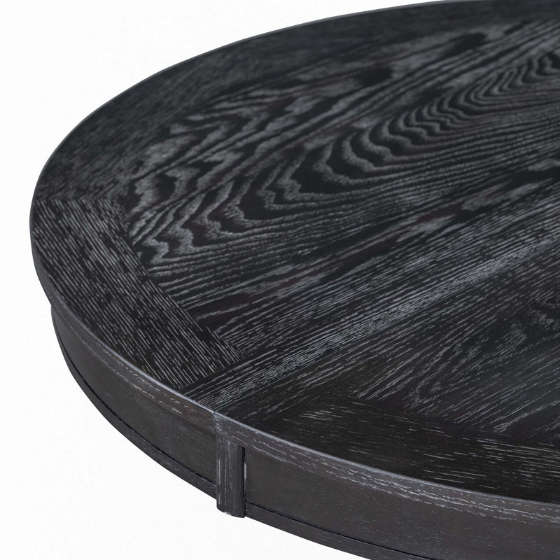 Dining Table, Extendable Round Table for Kitchen and Dining Room, Black