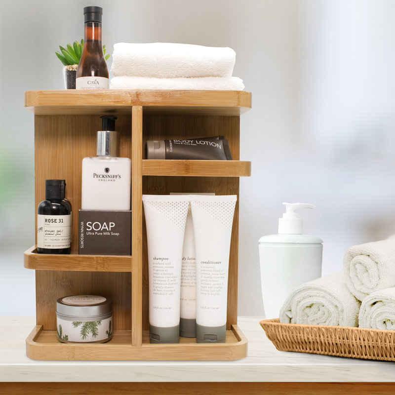 Sorbus 360 degree Bamboo Rotating Makeup Organizer