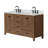 Cambridge 61'' Solid Wood Double Bathroom Vanity in Brown Oak, with 1.5'' Carrara Marble Top, Center, Rectangle Sink-132942205-121089559